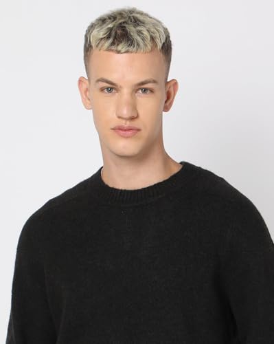 GAP Men Recycled Crew-Neck Sweater, Black, S
