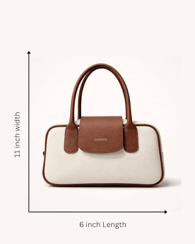 GABAYA Elan Vegan Leather Top Handle Handbag for Women | Structured Elegant Shoulder Bag | Premium Designer Purse for Office, Party & Daily Use