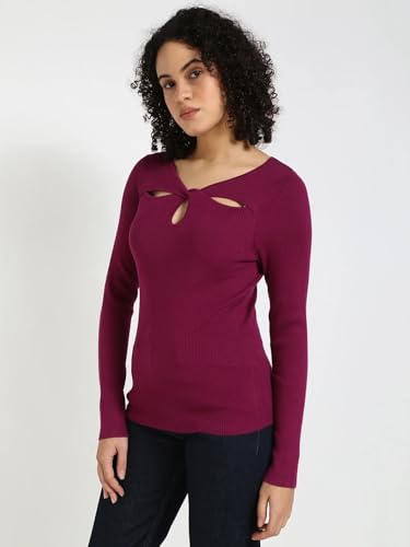Slim Fit Rayon Keyhole Neck Top