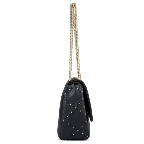 Da Milano Leather Shoulder Bag for Women - Black