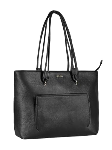 eske Fleur Tote Bag for Women | Office Handbag for 15” Laptop | Travel bag with Trolley Strap | Ladies Purse | Stylish Shoulder bag for Work | Gift for girls | Vegan Leather Tote |