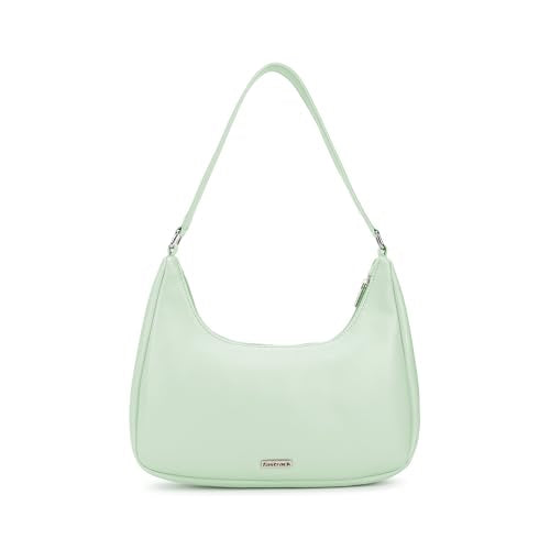 Fastrack Quilted Crush Shoulder Bag | Faux-Leather Women’s Bag | Zipper Closure with Silver Strap Accents & Utility Pockets | Gifts for Women