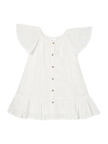 Max Girl's Cotton A-Line Midi Dress (S225CWDR04A_Ivory