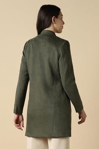 Women Olive Solid Formal Jacket