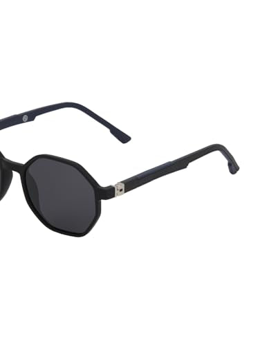Carlton London Black Toned with Polarised Lens Octagon Sunglass for men