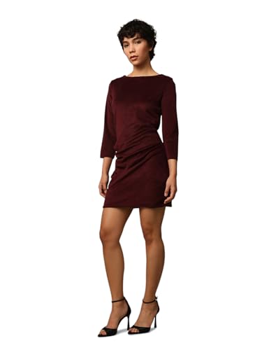 ONLY Women's Fitted Maroon Dress