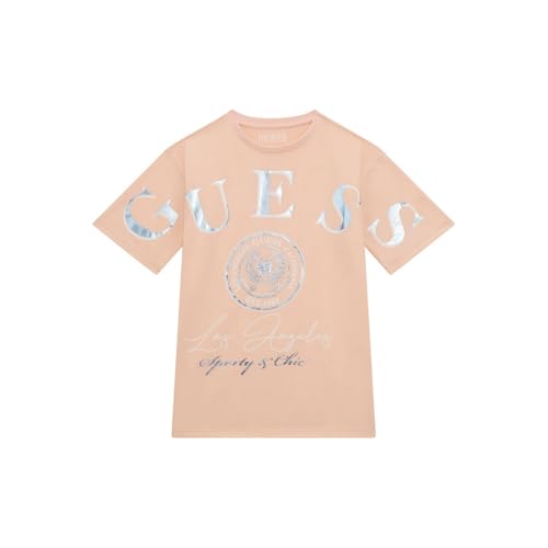 GUESS Peach Creme Pure Cotton Printed Oversize T-Shirt