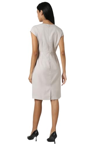 Van Heusen Women Women's Polyester Blend Modern Above The Knee Dress (VWDRCRGF144609_Grey