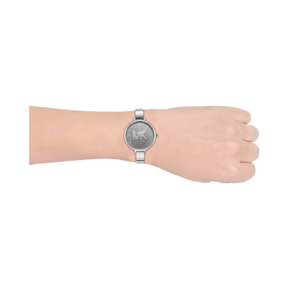 Michael Kors Outlet Charley Silver Quartz Metal Watch MK4432