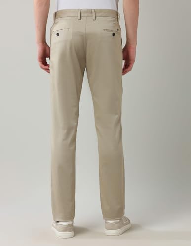 Arrow Men's Printed Slim Fit Acrylic Casual Trouser Beige