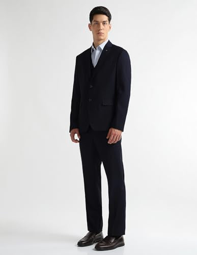 Arrow Men's Tailored Fit Three Piece Suit (ARAISU5603_Blue_36)