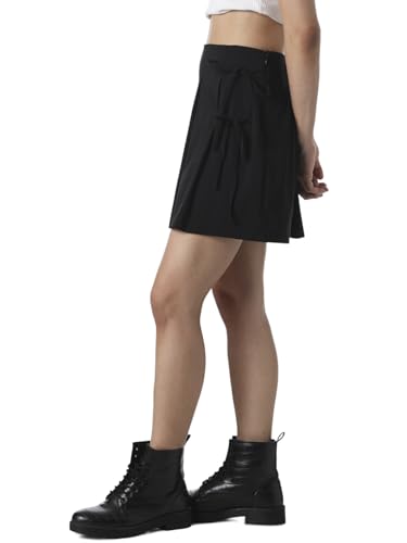 ONLY Women's Solid Flared High-Rise Black Skorts