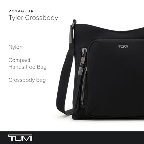 TUMI - Voyageur Tyler Crossbody - Nylon Crossbody Bag - Business, Travel Bag - Stain, Water-Resistant - Stylish Purse, Black/Gunmetal, One Size, Voyageur Tyler Crossbody