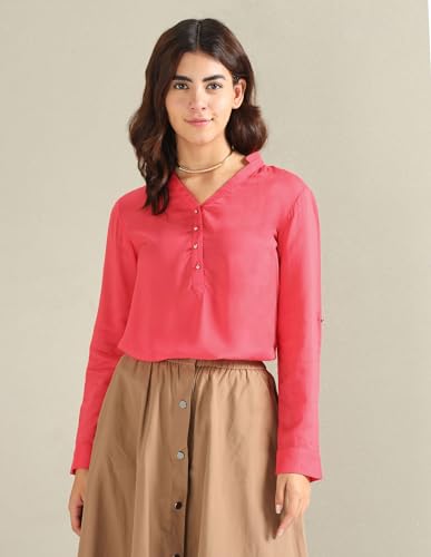 U.S. POLO ASSN. Women's Pure Cotton Relaxed Top (UWSS24TOP152_Red_XS)