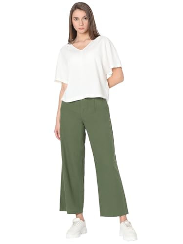 VERO MODA Women's Solid Regular Fit T-Shirt (Cloud Dancer) - SaumyasStore