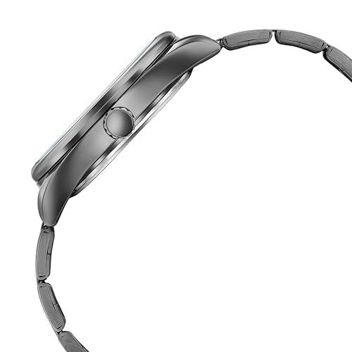 Sonata Poze 6 Graphite Groove Gents Quartz Gun Round Dial Men's Watch | SS Cut Edge Strap Material | Watches for Men Analog - SP70033QM01