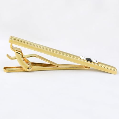 Peluche Golden Coloured Brass The Bling Bar - G - TS - Tiepin Set For Men