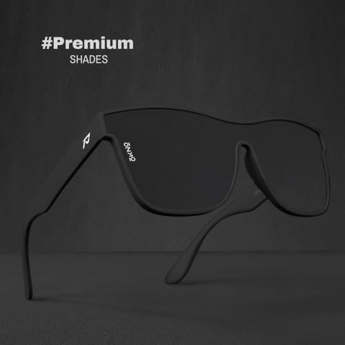 Eyewearlabs OKNO | Polarized Unilens Over-Sized Branded Stylish Sunglasses For Men & Women | 100% UV Protection Shades | Cricket Sports Cycling Driving | Black Lens | RV Matte Black