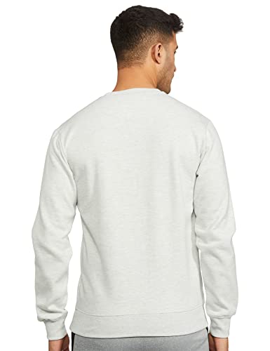 Fusefit Men's Fleece Round Neck Sweatshirt (FFA-MT060-03_GREY MEL_S)