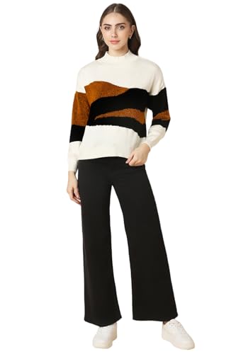 Allen Solly Women's Acrylic Crew Neck Sweater (AHSWCRGH821444_White