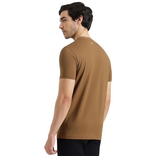 United Colors of Benetton Regular Fit Round Neck Printed T-Shirt (Size : KL) - 26P3ZSTJ3515IMC2 Brown