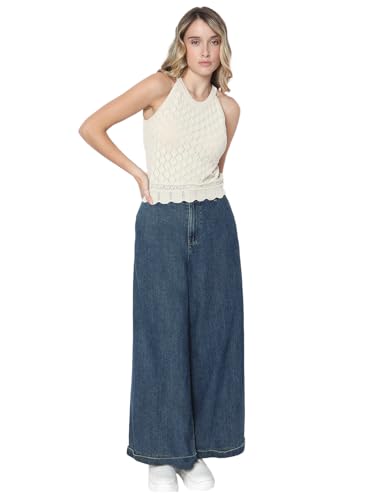 VERO MODA Women's Regular Fit Beige Top