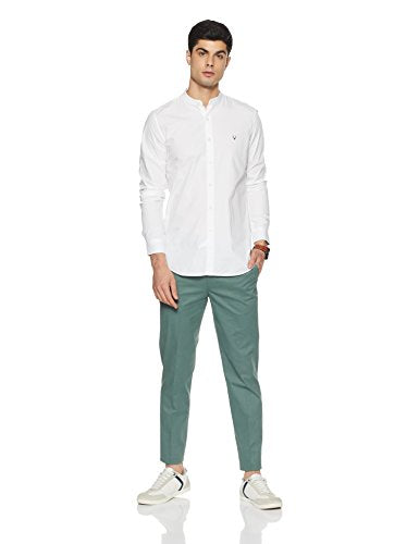 Allen Solly Men's Geometric Slim Fit Shirt (ASSFWMOFI31587_White 42)