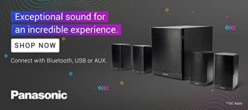 Panasonic SC-HT460GW-K 4.1 Ch Home Theatre, 100 W, Bluetooth, USB, AUX, Powerful Subwoofer, LED Display, Remote for Volume & Bass Control (Black)