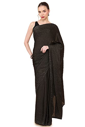 Soch Women Green Pure Crepe Checkered Saree