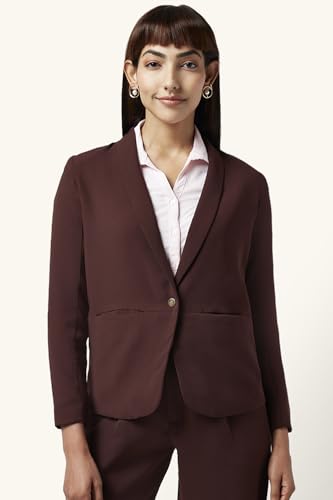 Annabelle by Pantaloons Women's Classic Blazer (110132130002_Brown