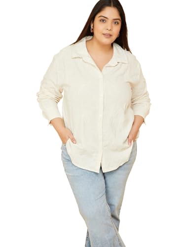 Max Women Embroidered Shirt (Beige_3XL)