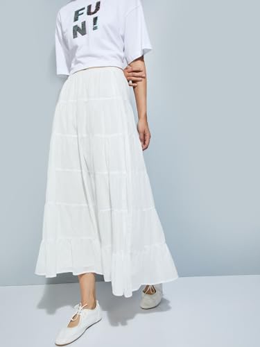 Max Cotton Western Skirt Ivory