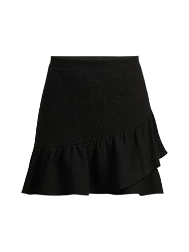 VERO MODA Women's Fit and Flare High-Rise Black Skirt