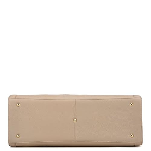 Da Milano Leather Book Tote for Women - White