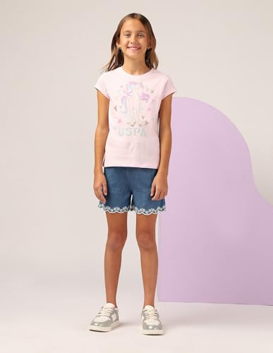 U.S. POLO ASSN. Girl's Regular Fit T-Shirt (UGSS25TSH242 Pink