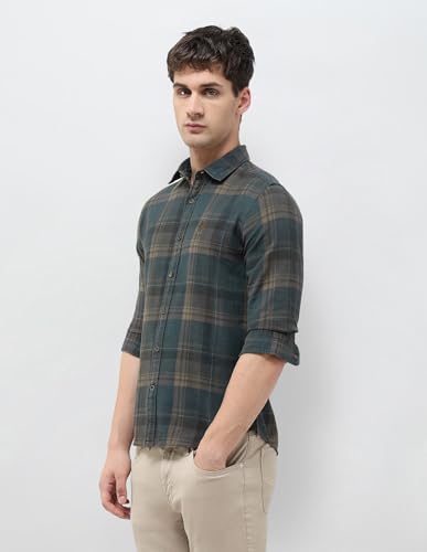 U.S. Polo Assn. Denim Co. Men's Tartan Checked Regular Fit Shirt (UDSHT1875_Grey_39)