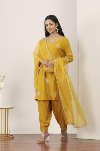 Rangriti Viscose Polyester Printed Straight Festive Kurta With Salwar And Dupatta