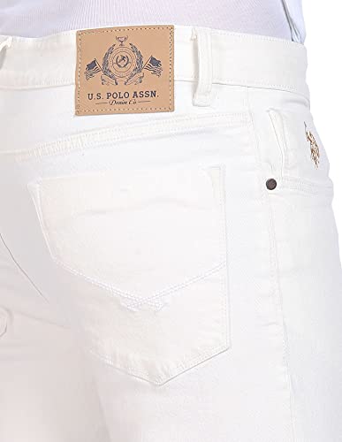 U.S. POLO ASSN. Men's Slim Mid Rise Jeans (UDJC0071_White_34)