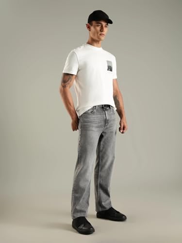 Tommy Hilfiger Light-Wash Regular Fit Mid Rise Jeans Grey