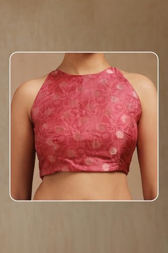 Soch Womens Rust Tussar Woven Design Saree With Tassels