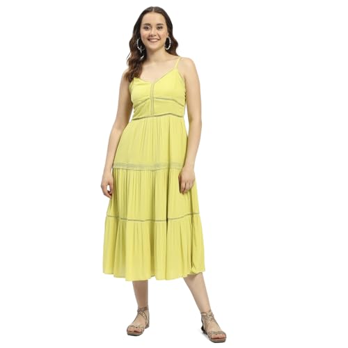 Madame Green Cotton Tiered Cami Dress