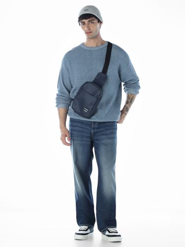 Jack & Jones Men Oversized Fit Blue Sweater