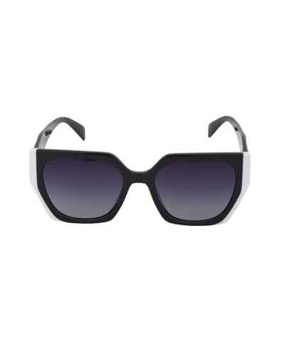 Carlton London Black and White Toned with Polarised Lens Oversized Sunglass for women