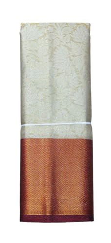 VFCollections - NITA AMBANI - BANARASI GOLDEN EMBOSSED PREMIUM SOFT TISSUE SILK SAREE (VFC649-2)