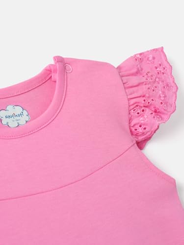 Nauti Nati Baby-Girl's Cotton A-Line Knee-Length Casual Dress (AS-1005_Pink