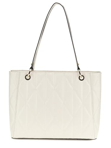 GUESS Off White Quilted Aldina Noel Tote Bag