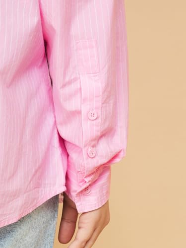 Max Women Striped Regular Fit Shirt (Pink_6XL)
