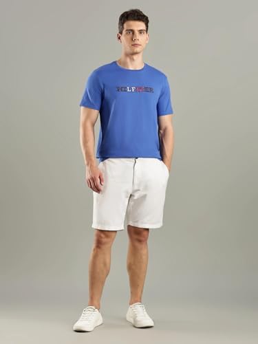 Tommy Hilfiger Embroidered Logo Regular-Fit Cotton T-Shirt Dazzling Blue