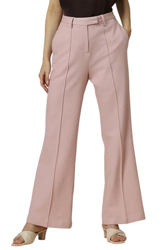 Allen Solly Women Pink Regular Fit Textured Formal Trousers