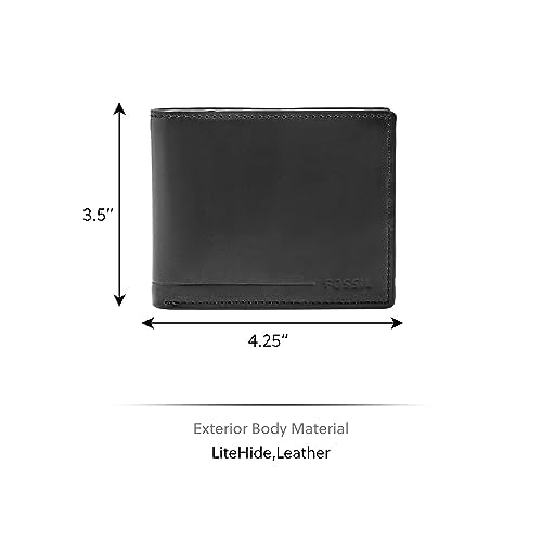 Fossil Mens Leather Allen Black Wallet SML1547001